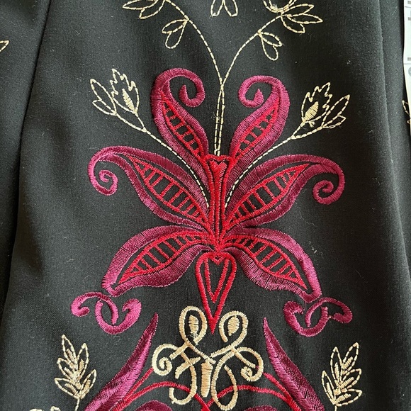 Sunny Leigh Elegant Black Patterned Mid-Length Skirt Women’s Size 14 - Picture 9 of 16